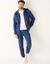 Pantalon de jogging bas resserrés détails contrastés (bleu denim)