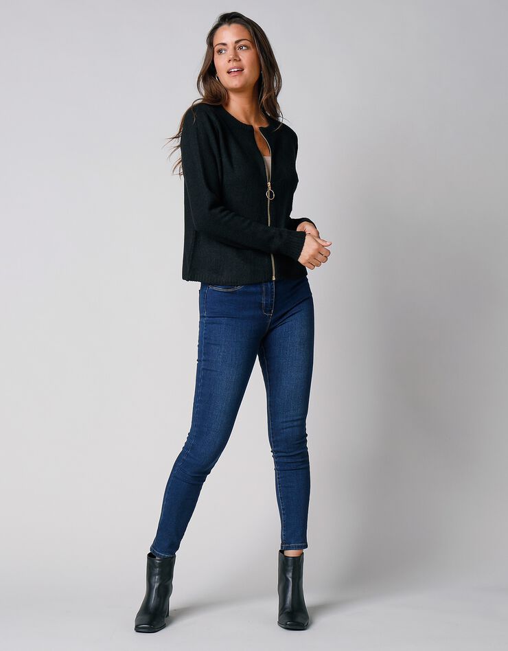 Cardigan zippé (noir)