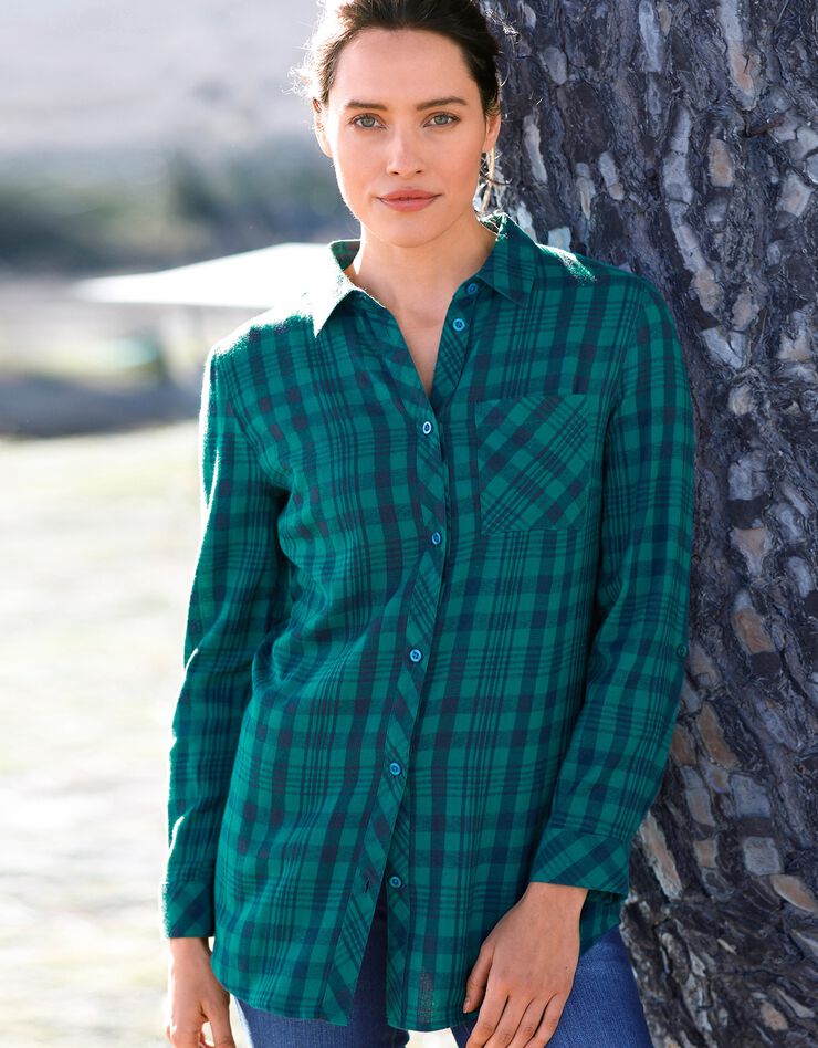 Chemise flanelle carreaux bicolores (vert / marine) Chemise flanelle carreaux bicolores (vert / marine)