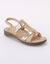 Sandales en cuir extra souple bicolores (beige)