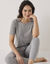 T-shirt thermique col rond - manches courtes (gris chiné)