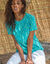 Tee-shirt manches courtes imprimé (céladon / anis)