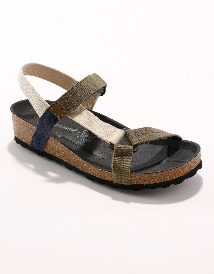 Sandales préformées bandes scratchées (kaki / écru) Sandales préformées bandes scratchées (kaki / écru)