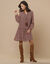 Robe en voile imprimé (chocolat / beige)