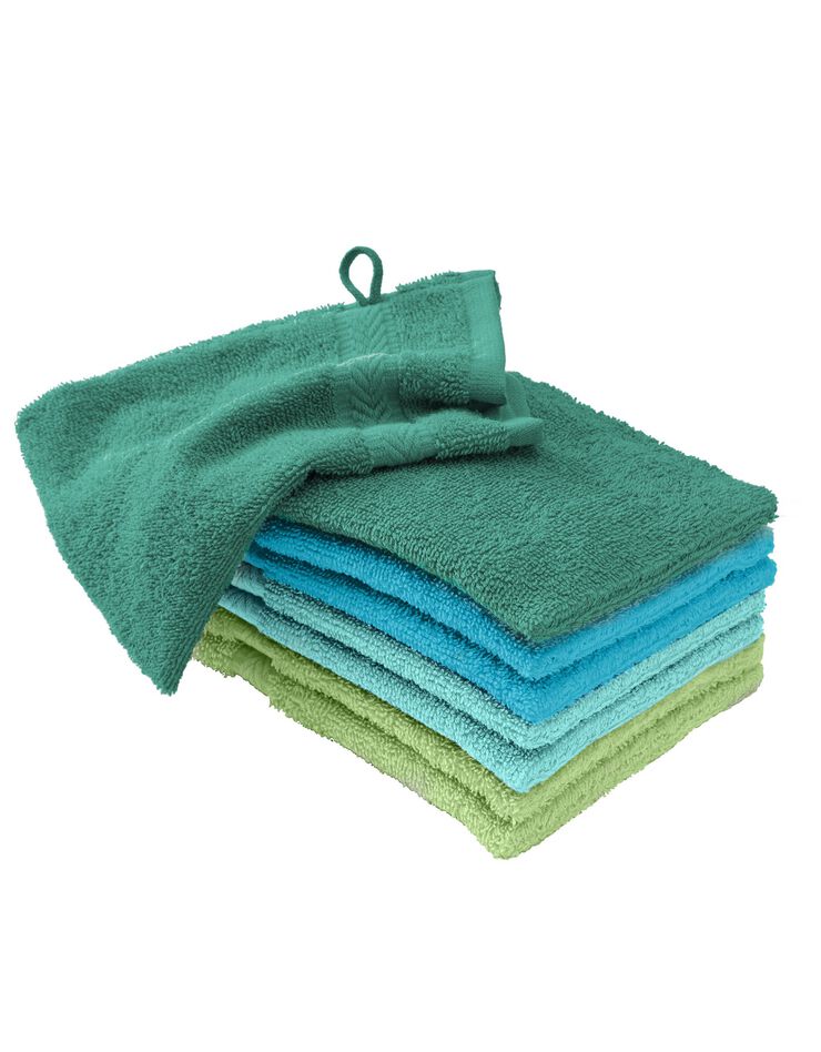 Gant de toilette camaïeu lagon - lot de 8 (vert) Gant de toilette camaïeu lagon - lot de 8 (vert)