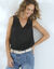 Blouse sans manches avec dentelle (noir)