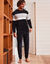 Pyjama tricolore velours manches longues (gris)