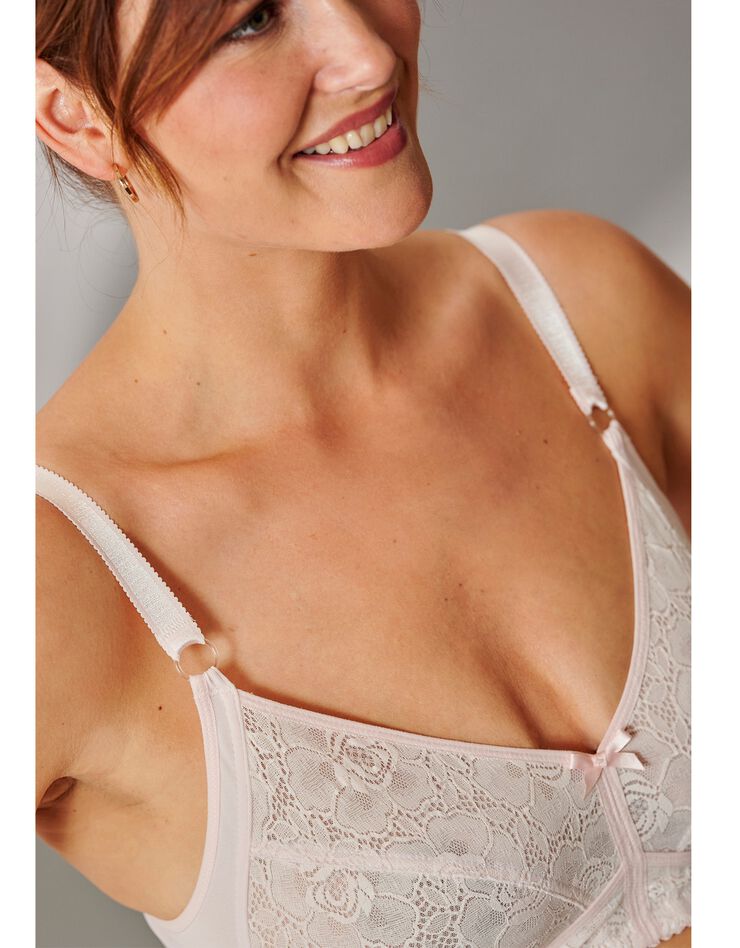 Soutien-gorge dentelle et microfibre sans armatures (poudre) Soutien-gorge dentelle et microfibre sans armatures (poudre)