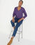 Pull col V, toucher doux (aubergine)