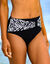 Bas de maillot de bain taille haute uni - effet drap&eacute; (noir)