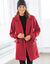 Manteau caban boutonné uni (rouge carmin)