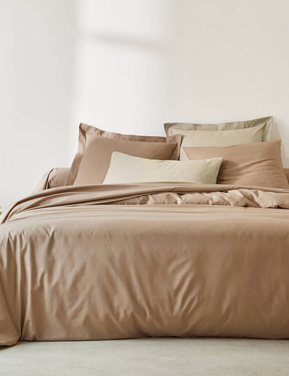 Linge de lit uni coton  (grège)