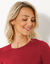 T-shirt uni col rond stretch (rouge foncé)