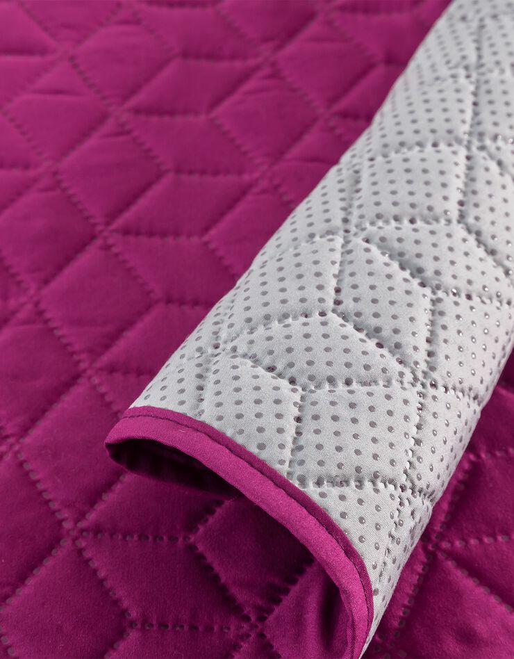 Protège-salon antiglisse microfibre matelassé (prune)