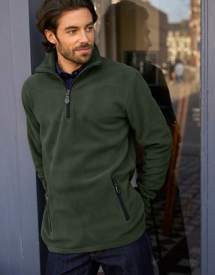 Sweat col camionneur maille micropolaire (kaki) Sweat col camionneur maille micropolaire (kaki)