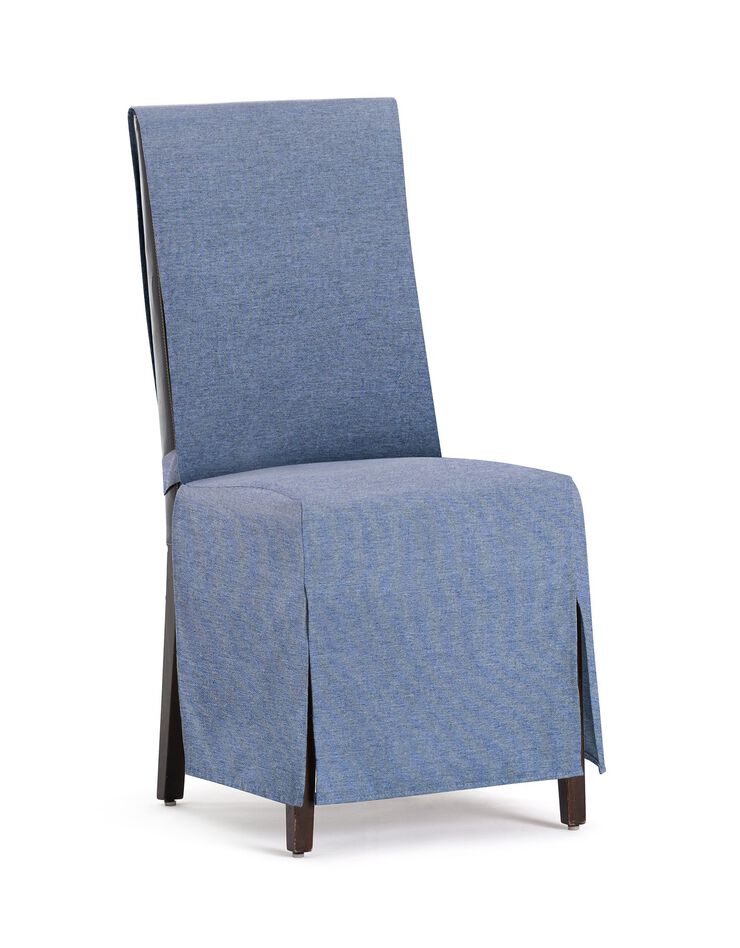 Housse chaise unie "Valentina" - lot de 2 (bleu)
