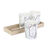3 bougies parfumées avec présentoir bois, senteur coton (blanc)