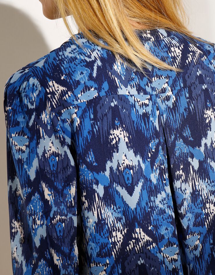 Robe fluide imprimée ethnique (bleu) Robe fluide imprimée ethnique (bleu)