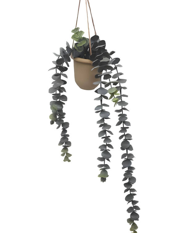Plante artificielle et pot &agrave; suspendre  (naturel)