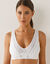Soutien-gorge coton stretch et dentelle  - sans armatures (blanc)