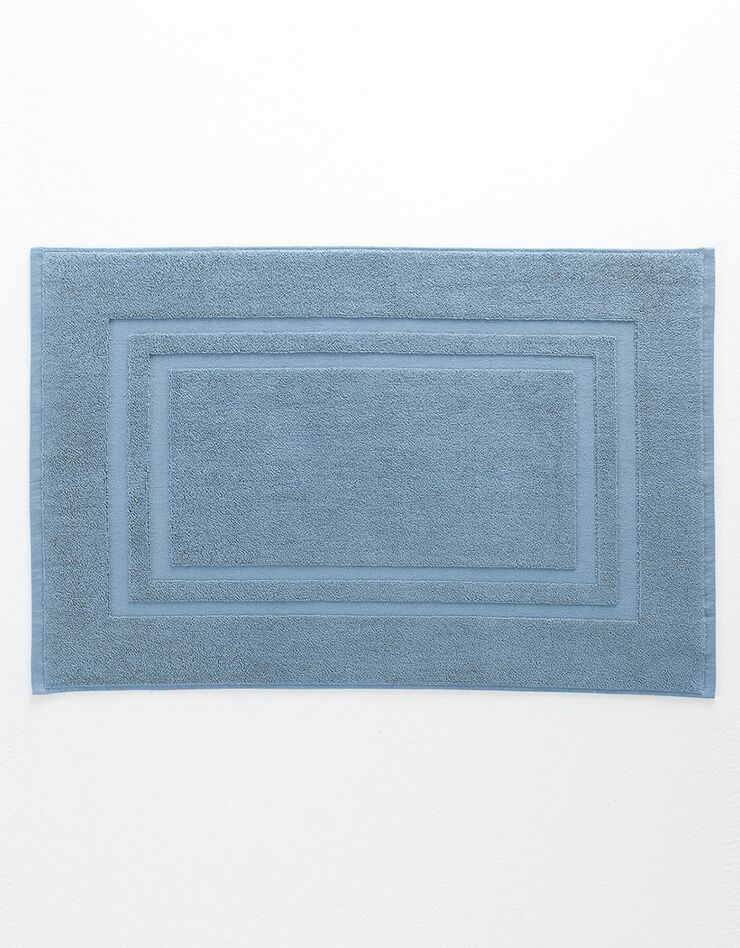 Tapis de bain éponge double liteau (bleu jean) Tapis de bain éponge double liteau (bleu jean)