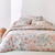 Linge de lit Coraux en coton imprim&eacute; (&eacute;cru)