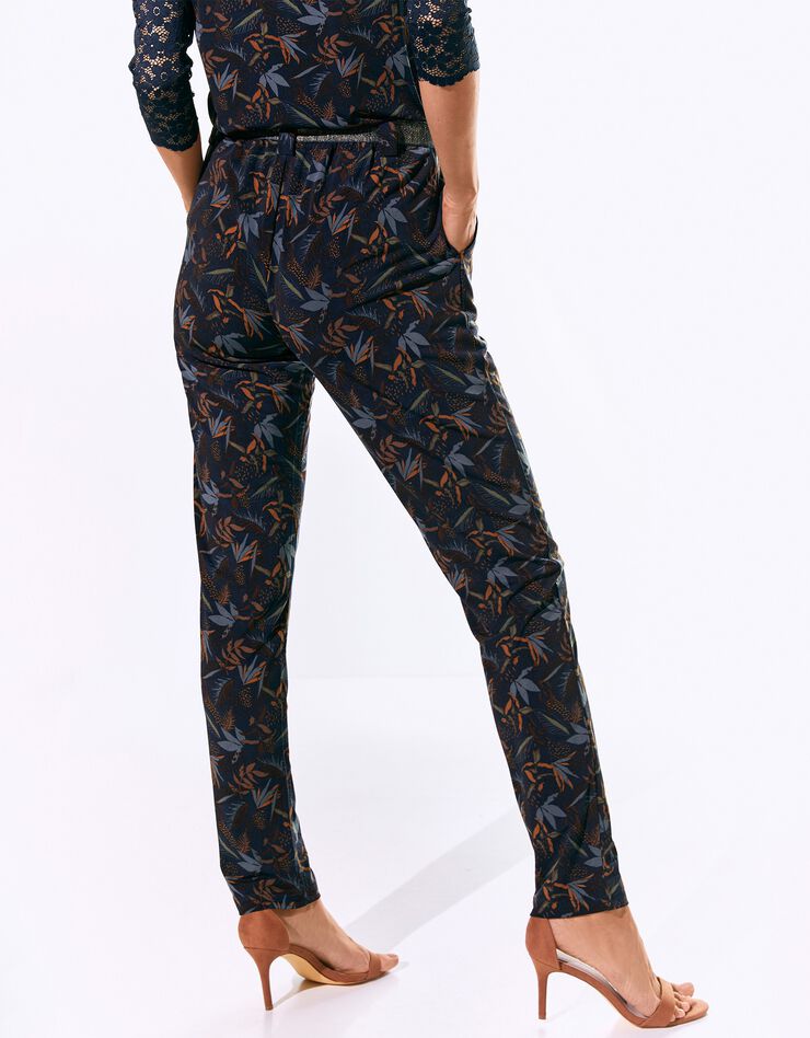 Pantalon imprimé, maille (marine) Pantalon imprimé, maille (marine)
