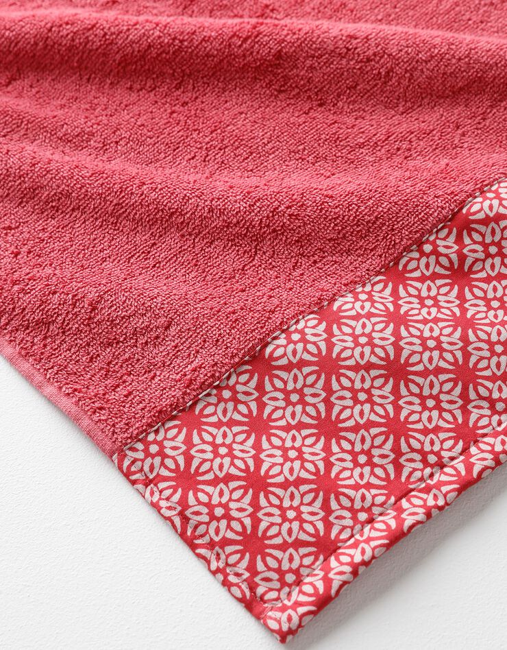 Éponge bouclette 420 g/m² liteau imprimé rosace (framboise)