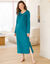 Chemise de nuit longue manches longues unie (&eacute;meraude)