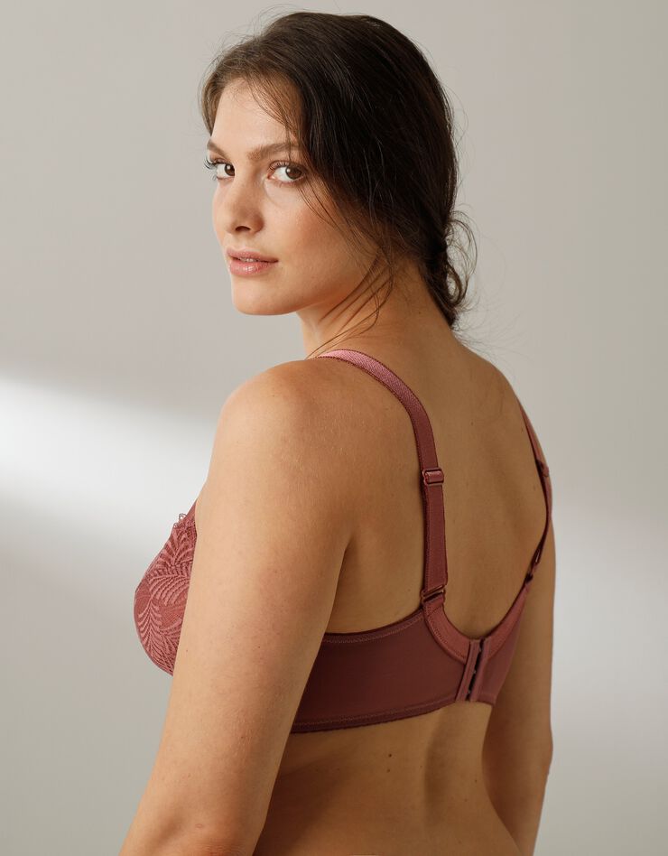 Soutien-gorge minimiseur en tulle et dentelle Taripa - avec armatures (pourpre) Soutien-gorge minimiseur en tulle et dentelle Taripa - avec armatures (pourpre)