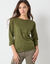 Pull col bateau manches 3/4, toucher doux (kaki)