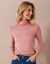 Sous-pull uni col roulé stretch (rose blush)