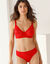Soutien-gorge forme minimiseur en dentelle et tulle stretch Guspini - avec armatures (rouge)