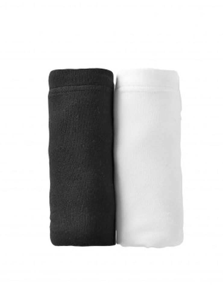 Brassière confort coton stretch doublé sans armatures - lot de 2 (blanc + noir)