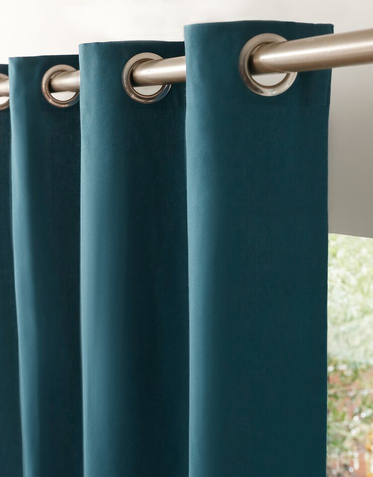 Rideau occultant bachette uni (bleu)