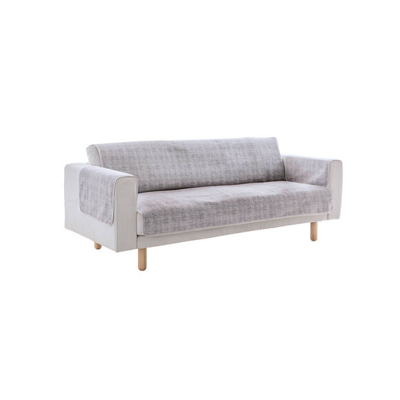 Protège-salon velours antiglisse (gris perle)