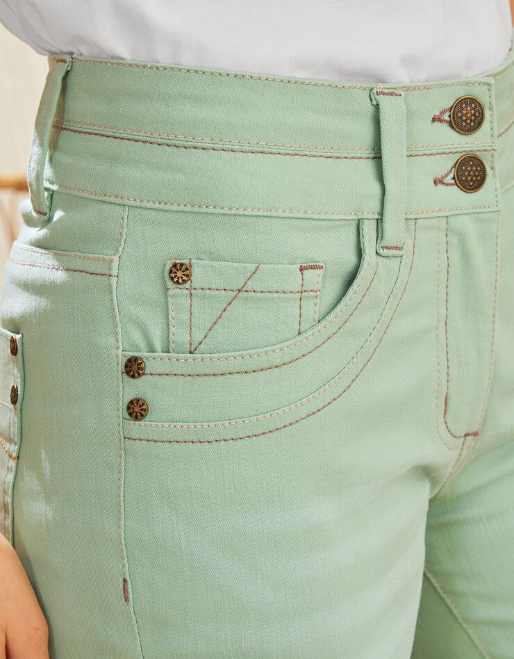 Pantacourt boutonné stretch couleur (vert clair) Pantacourt boutonné stretch couleur (vert clair)