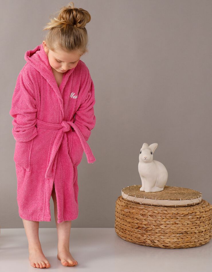 Peignoir enfant éponge à capuche personnalisable  (fuchsia)