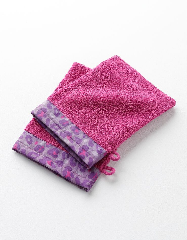 Éponge bouclette 420 g/m² liteau imprimé léopard (bruyère)