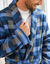 Robe de chambre courte maille polaire (carreaux bleu)