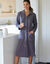 Peignoir polaire boutonné (gris)
