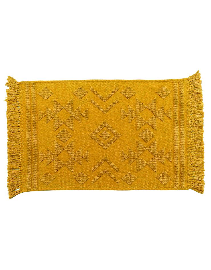 Tapis jacquard à franges safran (safran) Tapis jacquard à franges safran (safran)