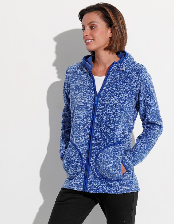 Veste polaire chinée zippée (indigo chiné) Veste polaire chinée zippée (indigo chiné)