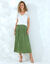 Jupe plissée satin uni (kaki)