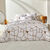 Linge de lit Geoffroy en coton à motifs graphiques (blanc)