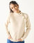 Pull col montant boutonné (beige chiné)