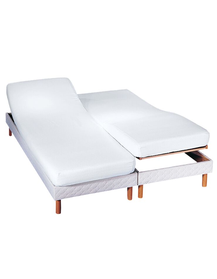 Protège-matelas tête et pieds relevables molleton absorbant irrétrécissable (blanc)