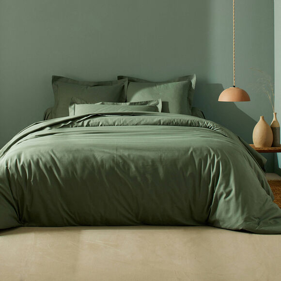 Linge de lit uni coton (eucalyptus)