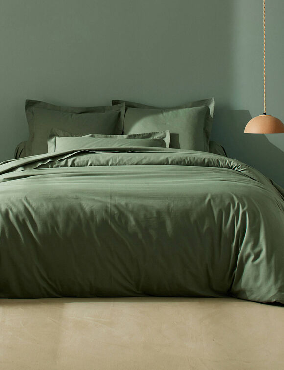 Linge de lit uni coton (eucalyptus)