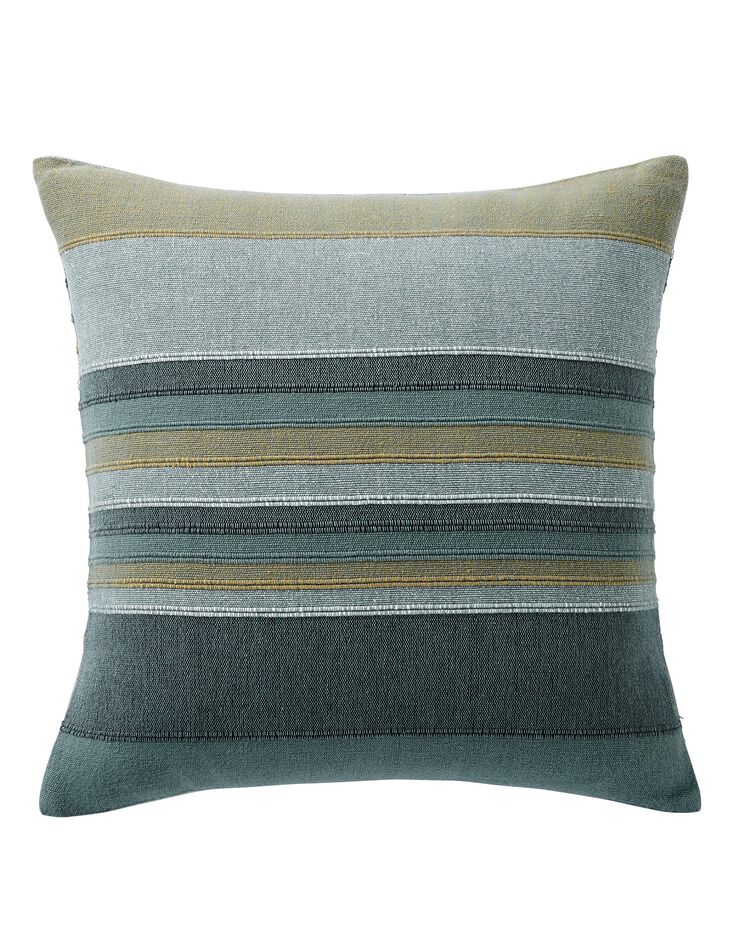 Housse coussin multicolore coton tissage artisanal - lot de 2 (vert grisé)